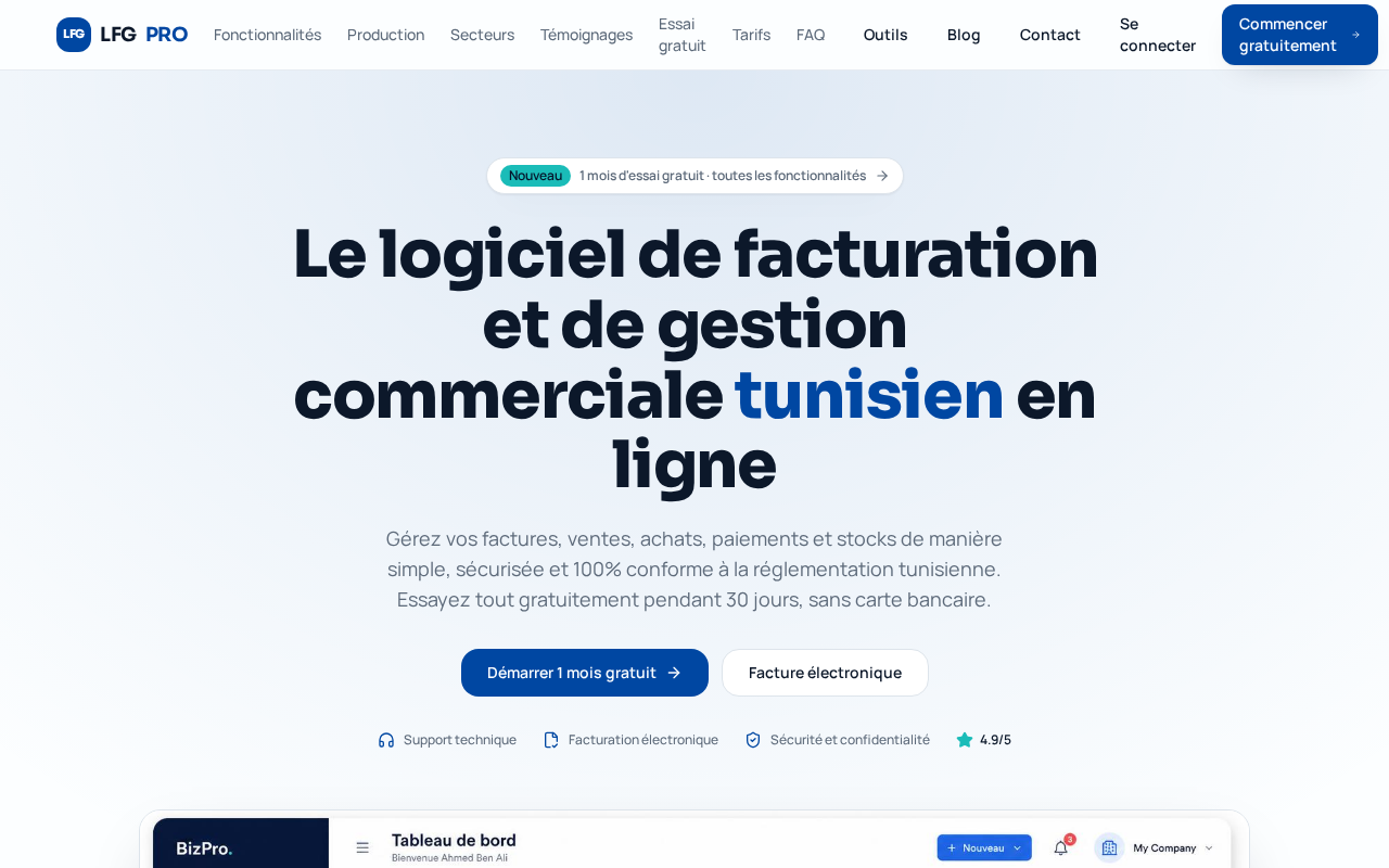 Page d'accueil du logiciel de facturation Audit Pro